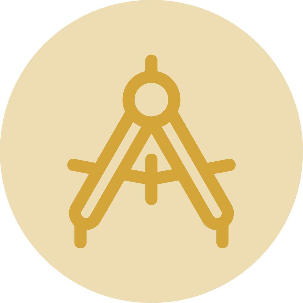 Drawing compass Line Yellow Circle Icon vector