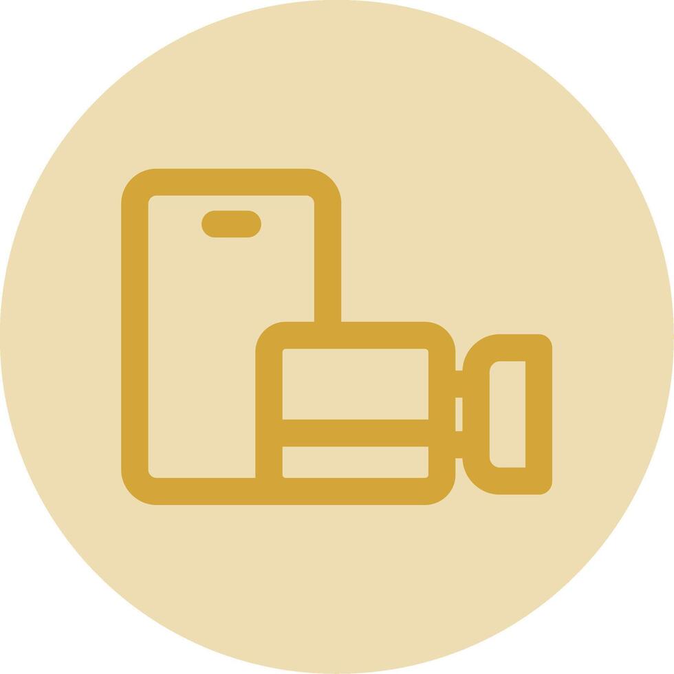 Video call Line Yellow Circle Icon vector