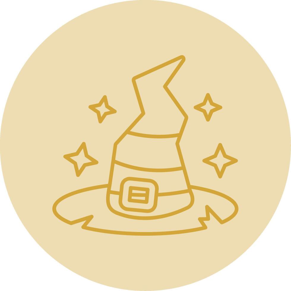 Witch hat Line Yellow Circle Icon vector