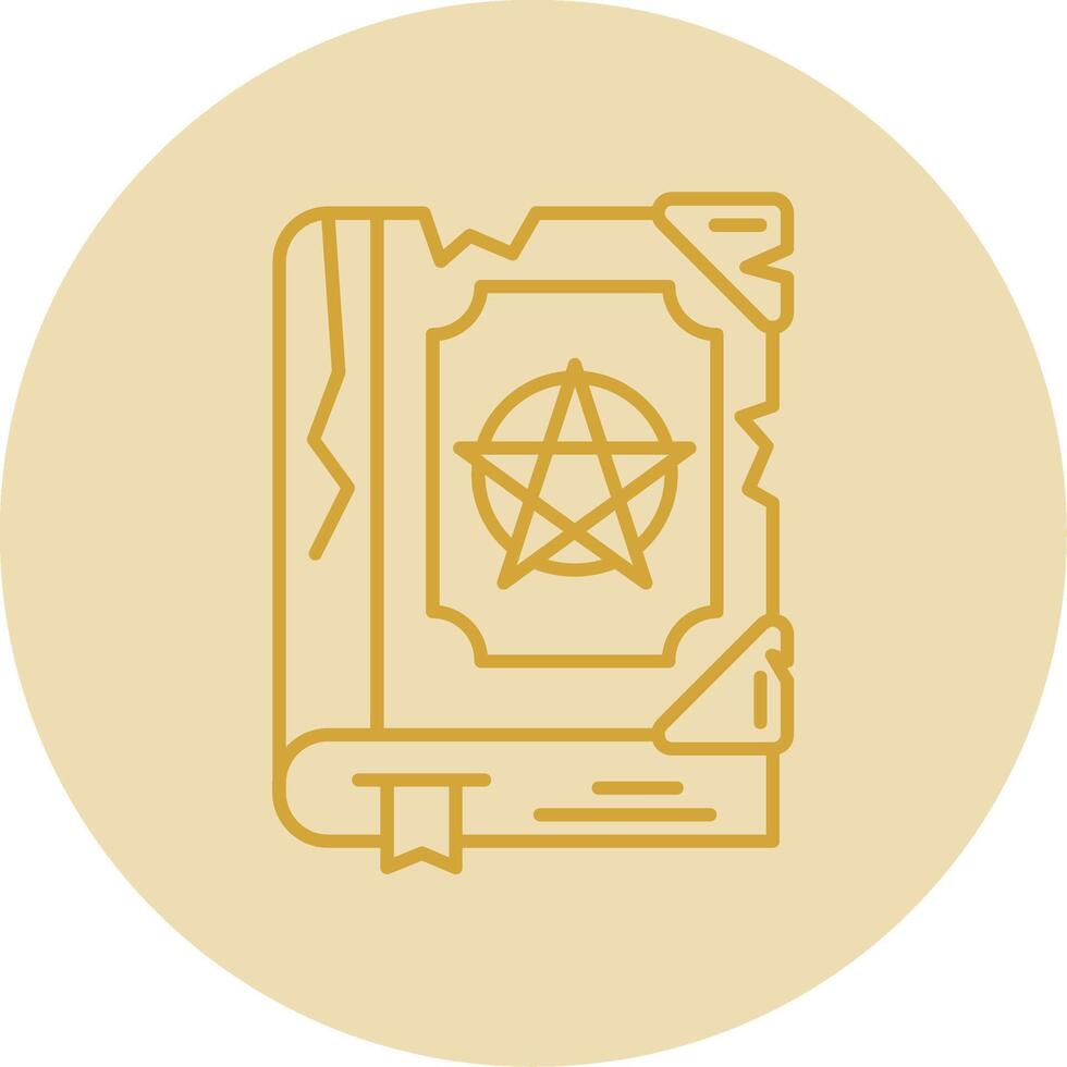 Magic book Line Yellow Circle Icon vector