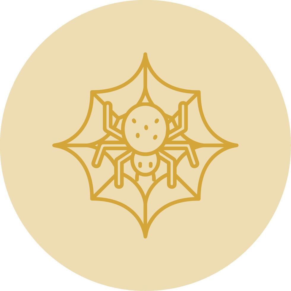 Spider web Line Yellow Circle Icon vector