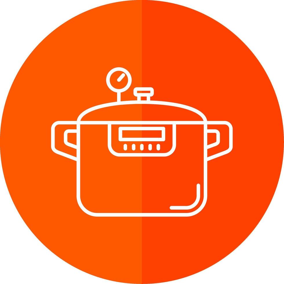 Pressure cooker Line Red Circle Icon vector