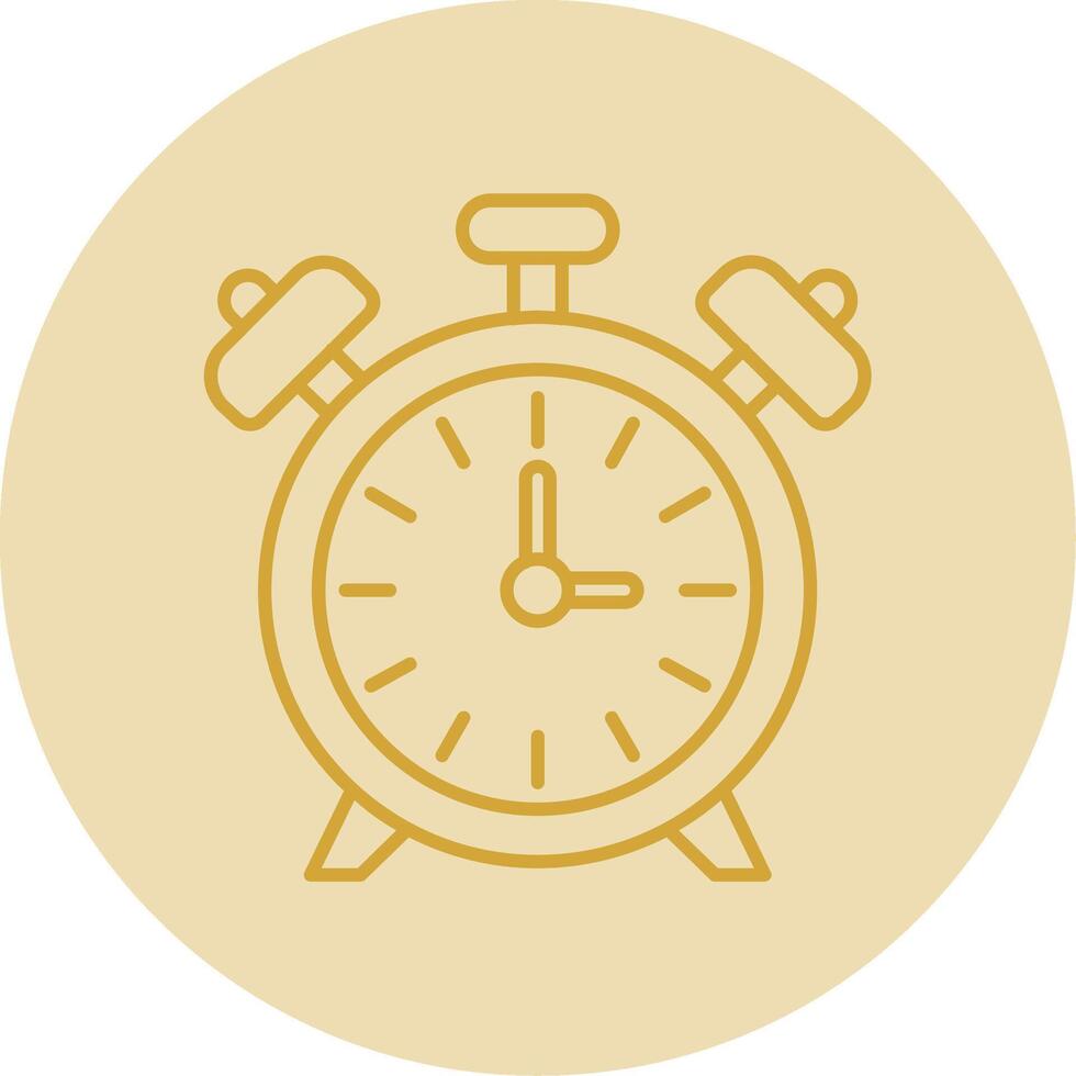 alarma reloj línea amarillo circulo icono vector