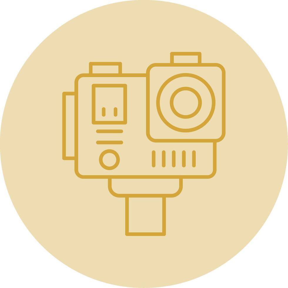 Action camera Line Yellow Circle Icon vector