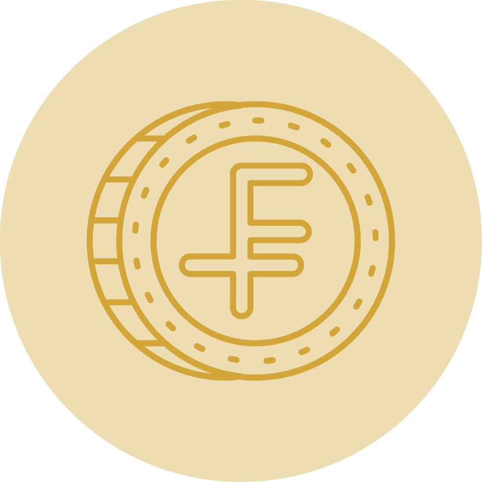 Swiss franc Line Yellow Circle Icon vector
