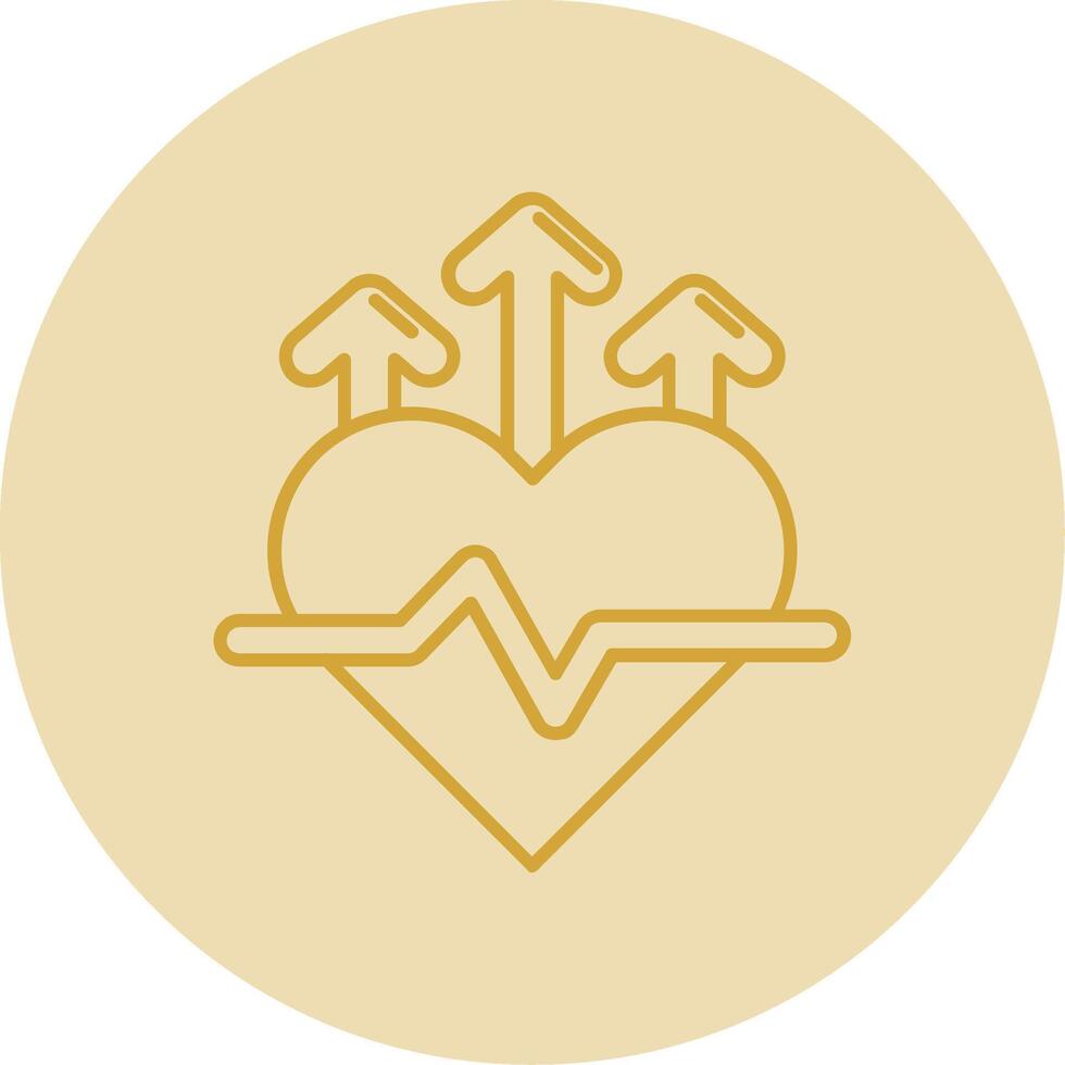 Heart rate Line Yellow Circle Icon vector