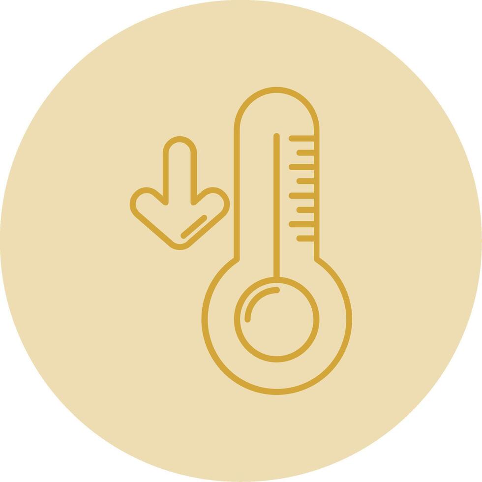 Low temperature Line Yellow Circle Icon vector