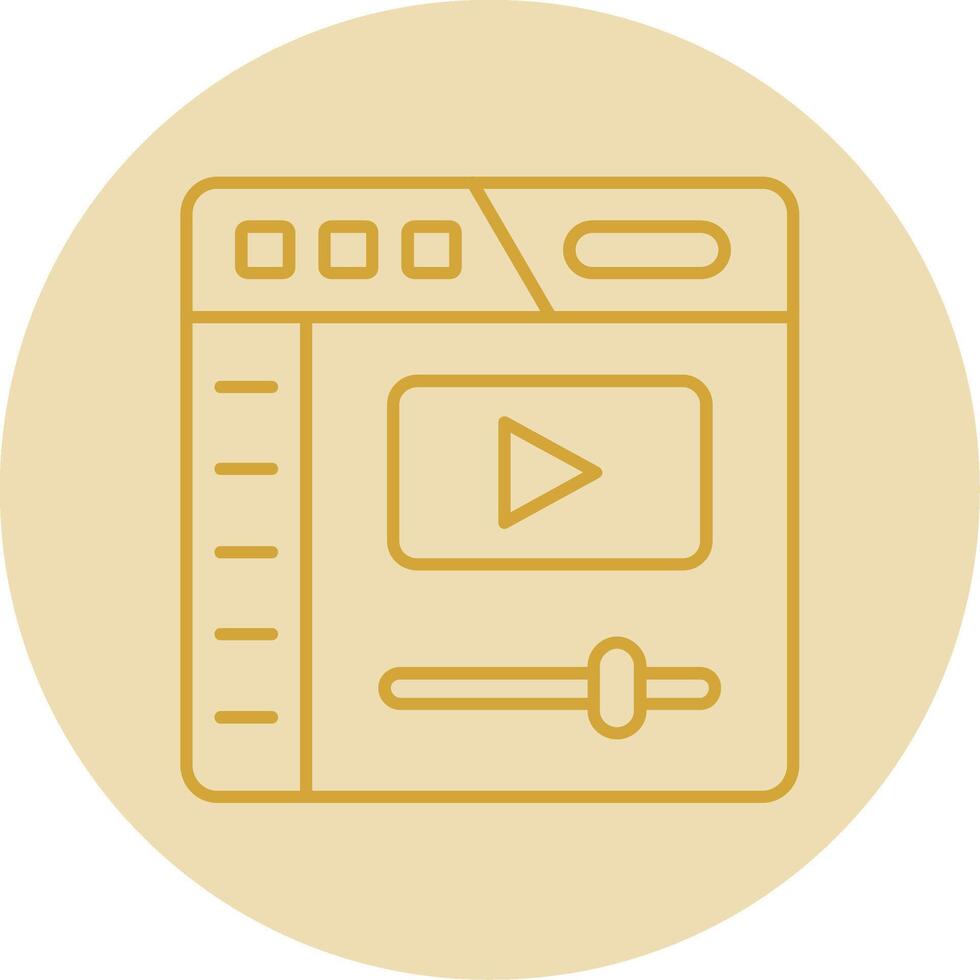 Video player Line Yellow Circle Icon vector