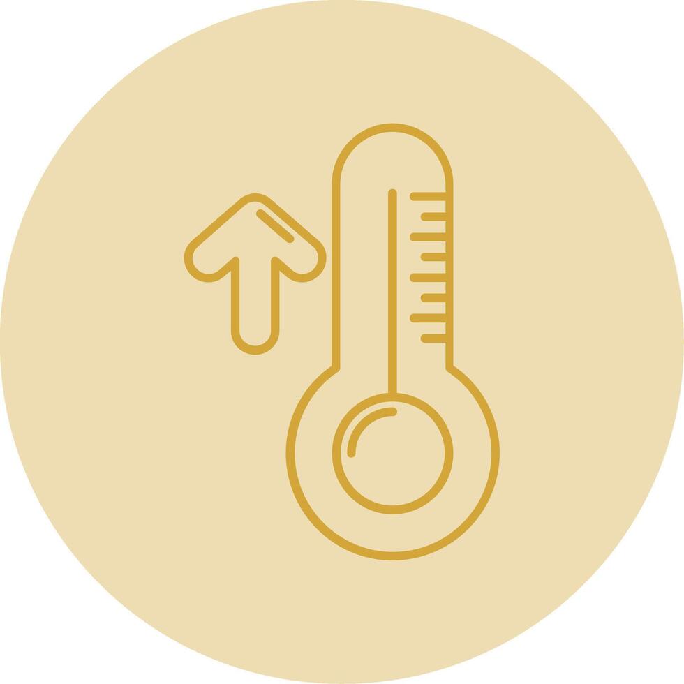 High temperature Line Yellow Circle Icon vector