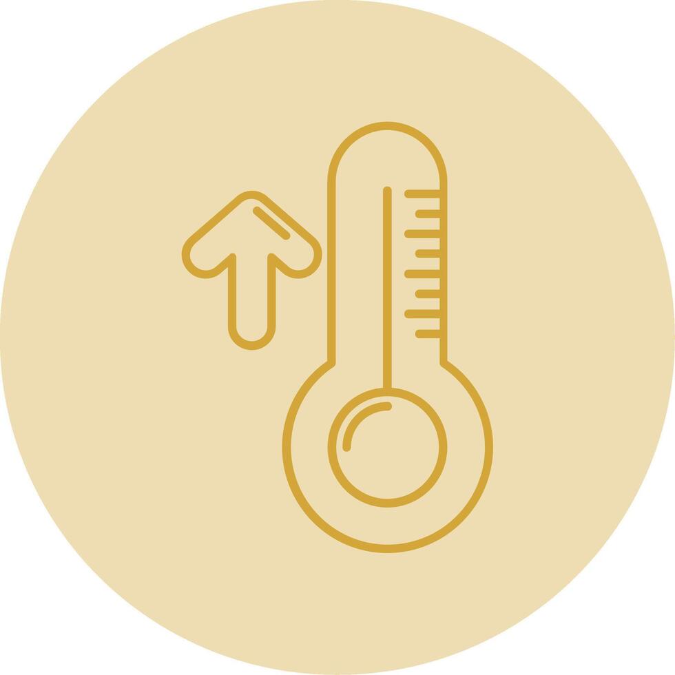 alto temperatura línea amarillo circulo icono vector