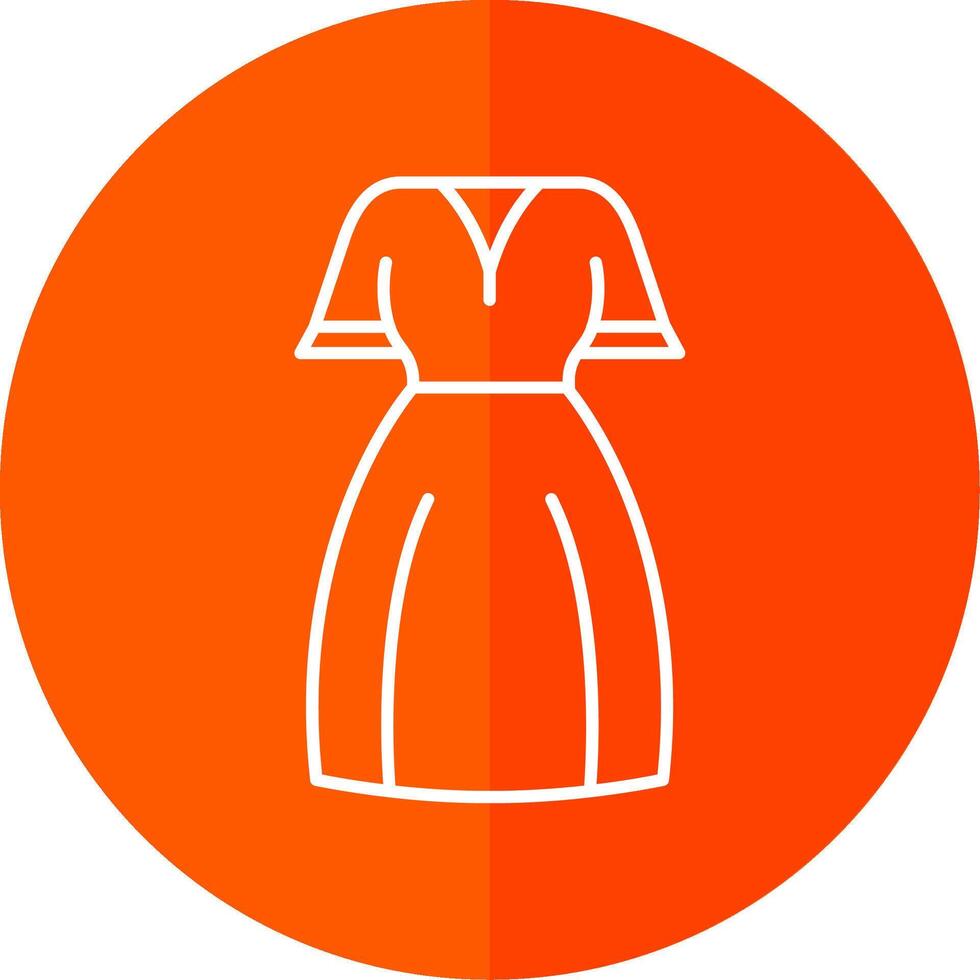 Women dress Line Red Circle Icon vector