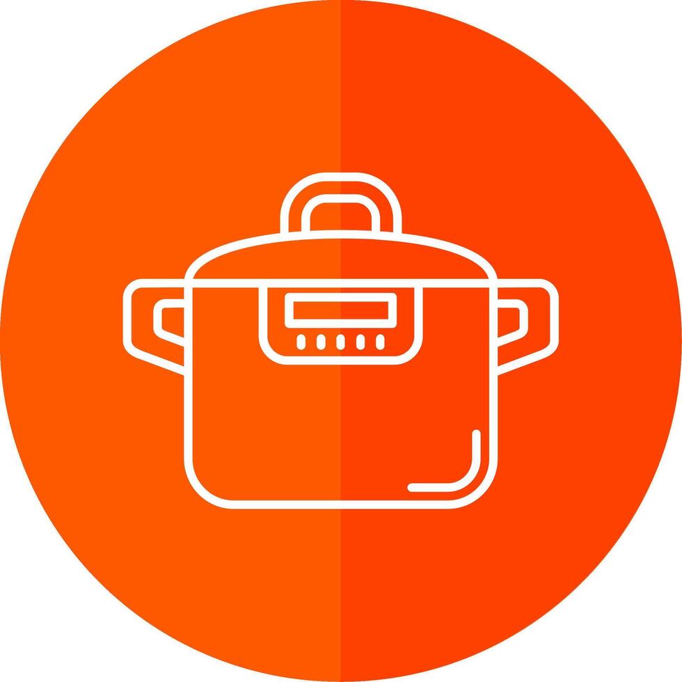 Pressure cooker Line Red Circle Icon vector