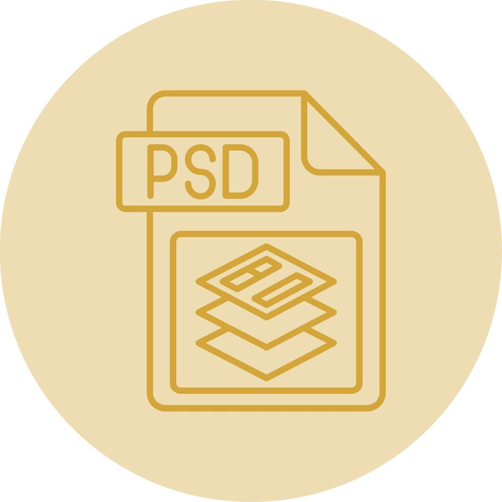 psd archivo formato línea amarillo circulo icono vector