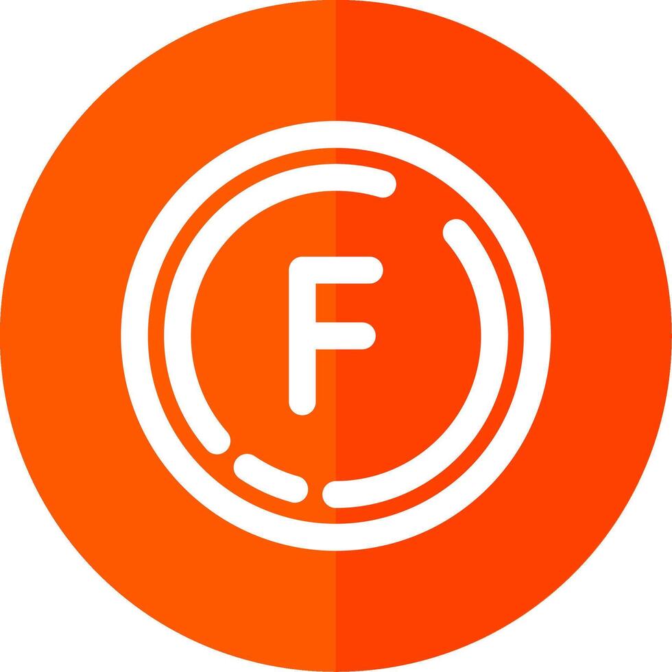 Letter f Line Red Circle Icon vector