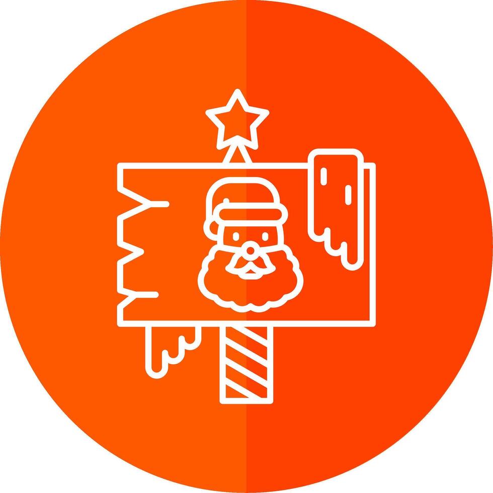 North pole Line Red Circle Icon vector