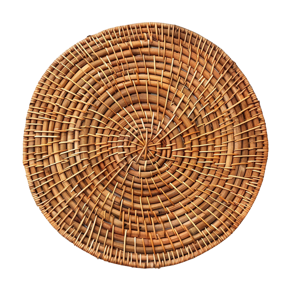 AI generated Rattan placemat isolated on transparent background png