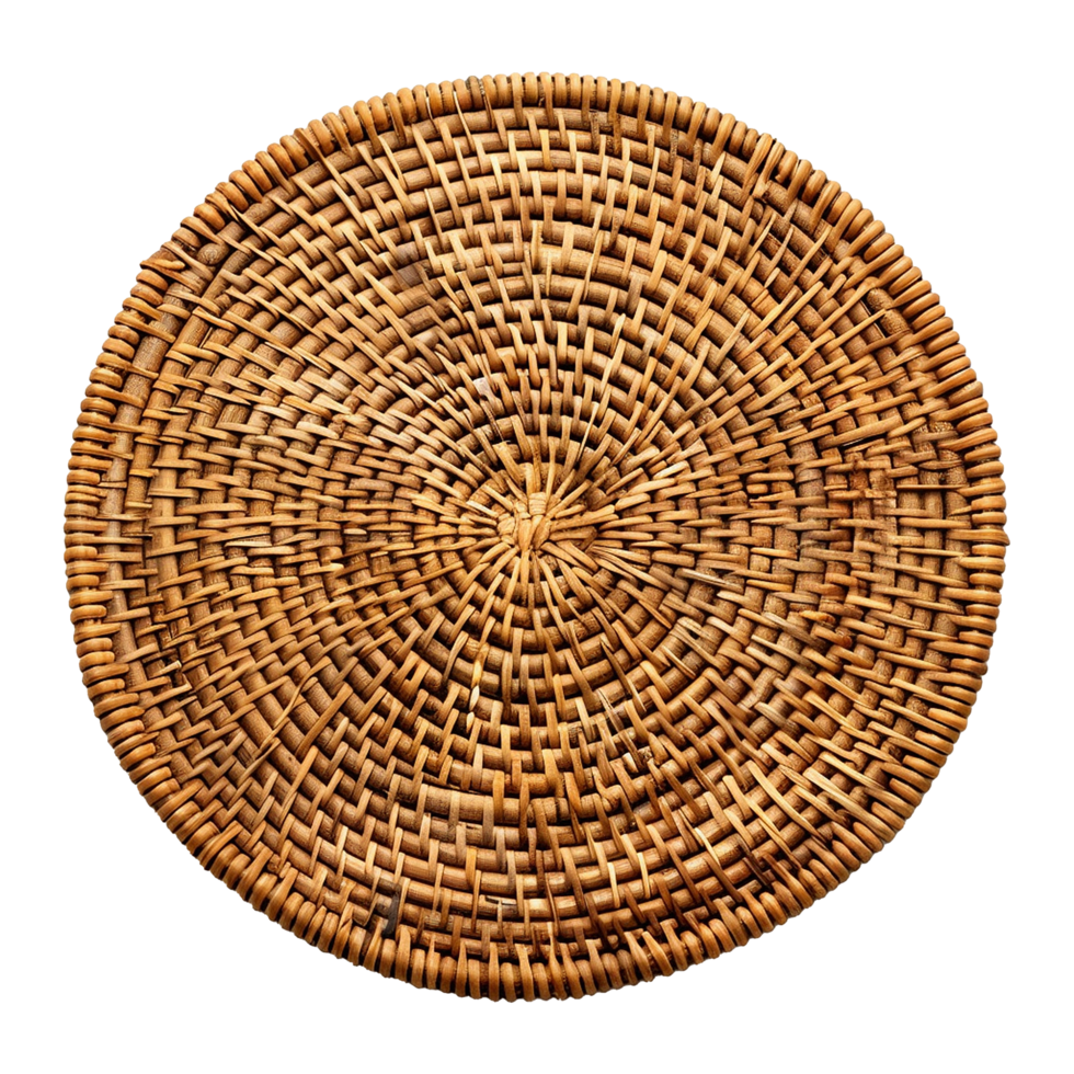 AI generated Rattan placemat isolated on transparent background png