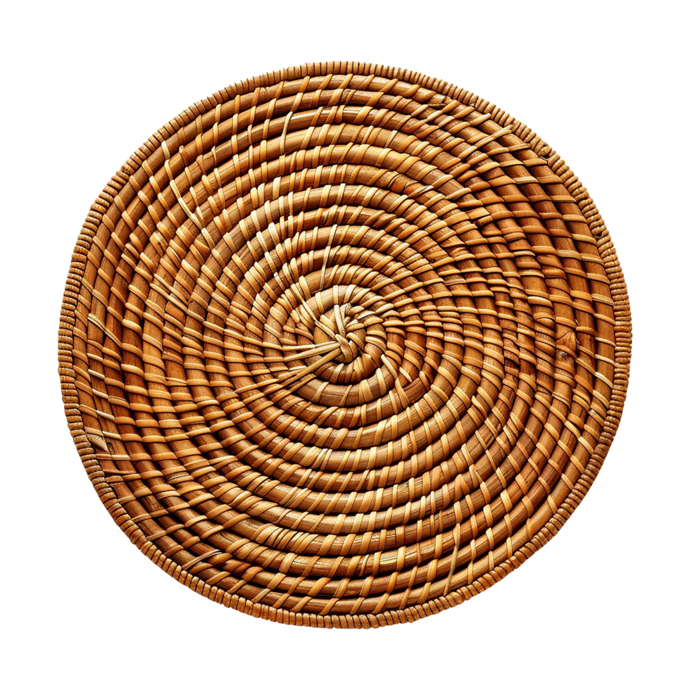 AI generated Rattan placemat isolated on transparent background png