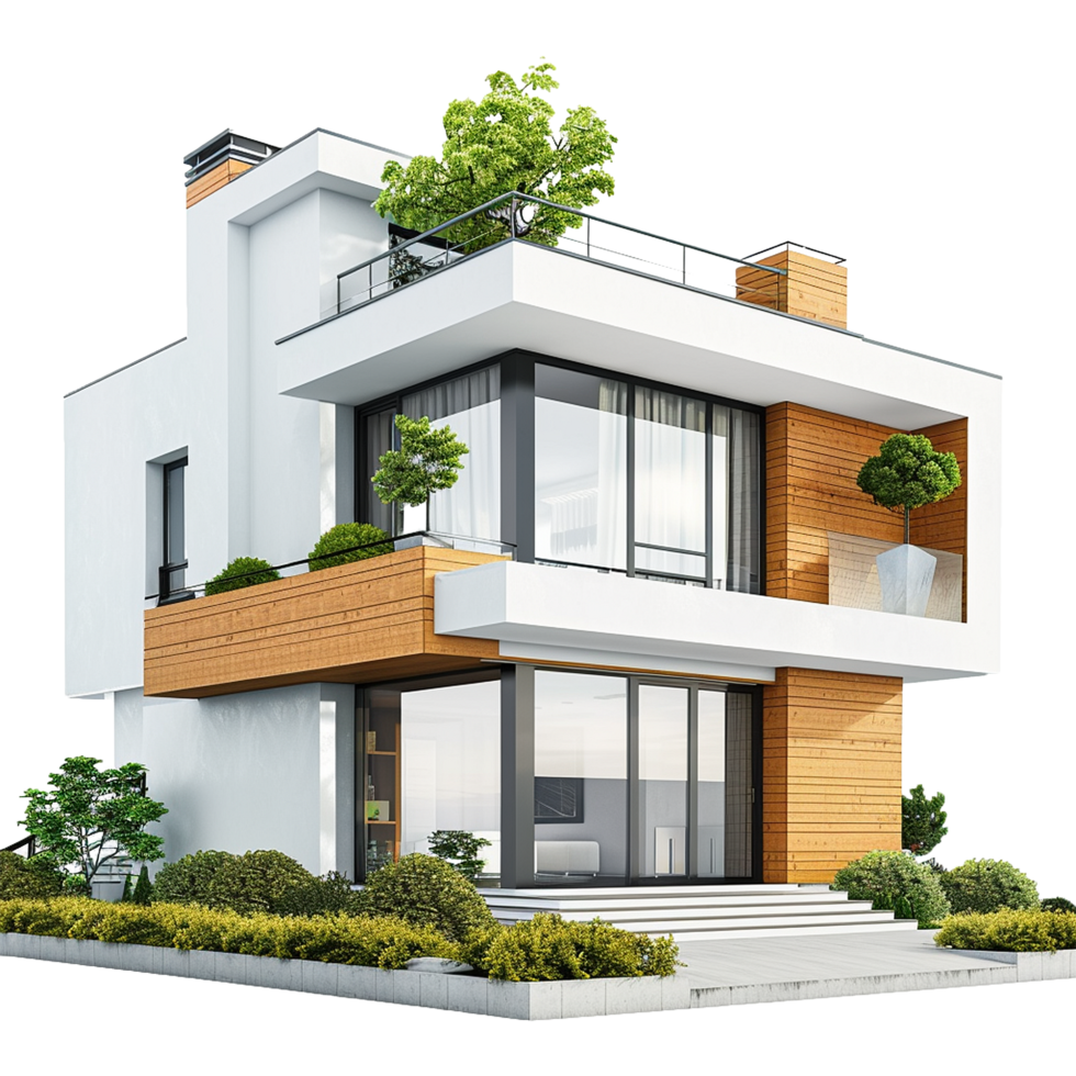 AI generated Contemporary house isolated on transparent background png