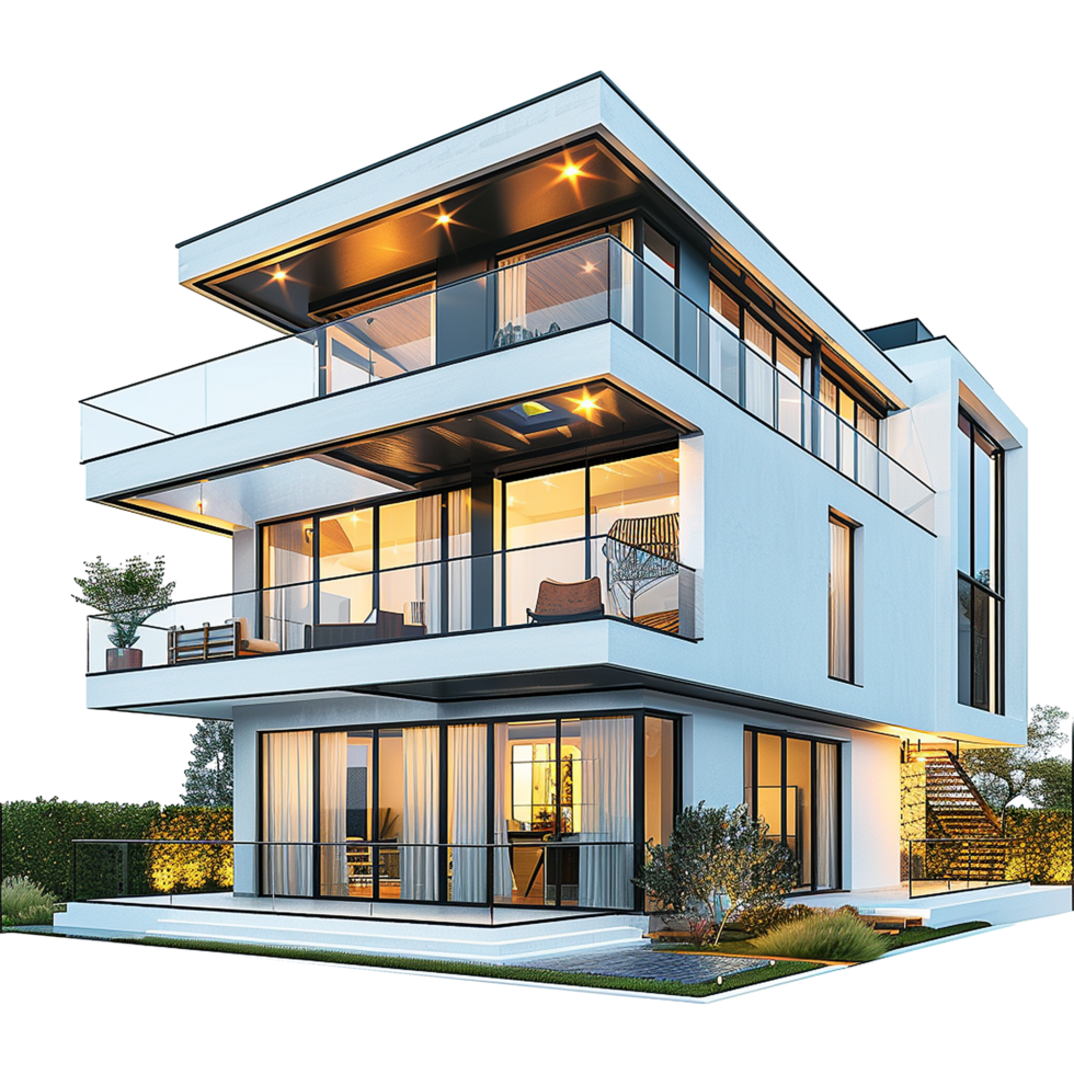 AI generated Contemporary house isolated on transparent background png