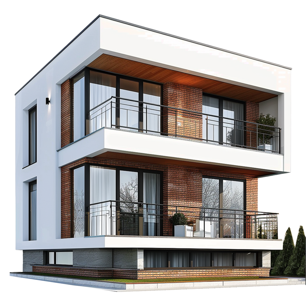 ai généré contemporain maison isolé sur transparent Contexte png