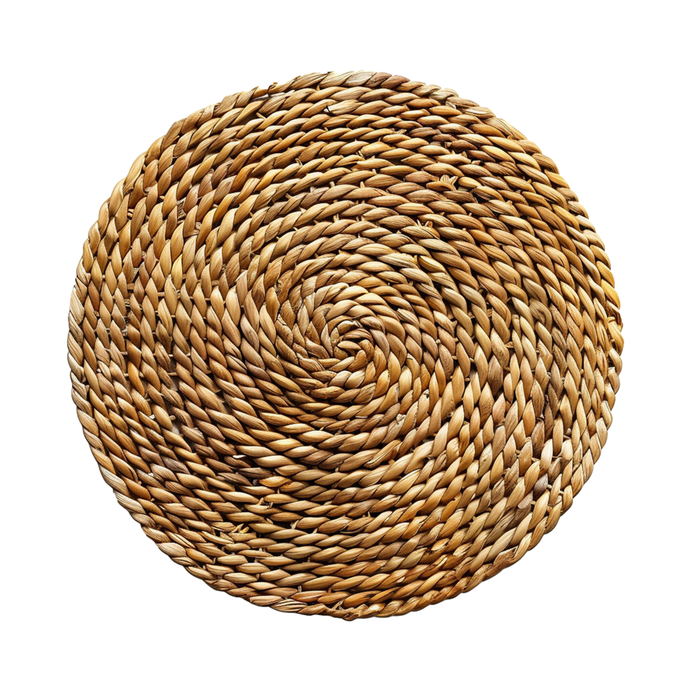 AI generated Rattan placemat isolated on transparent background png