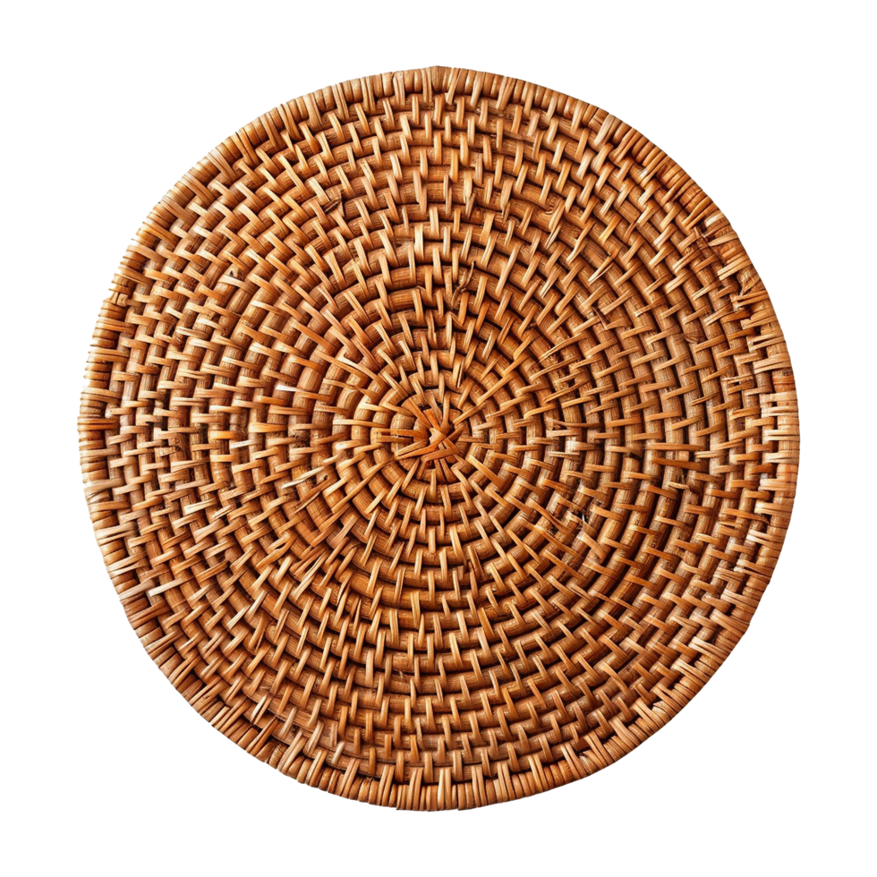 AI generated Rattan placemat isolated on transparent background png