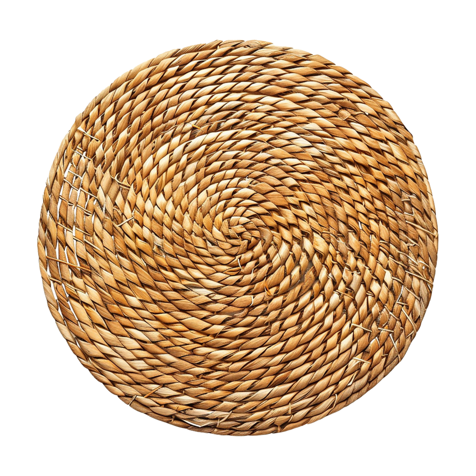 AI generated Rattan placemat isolated on transparent background png