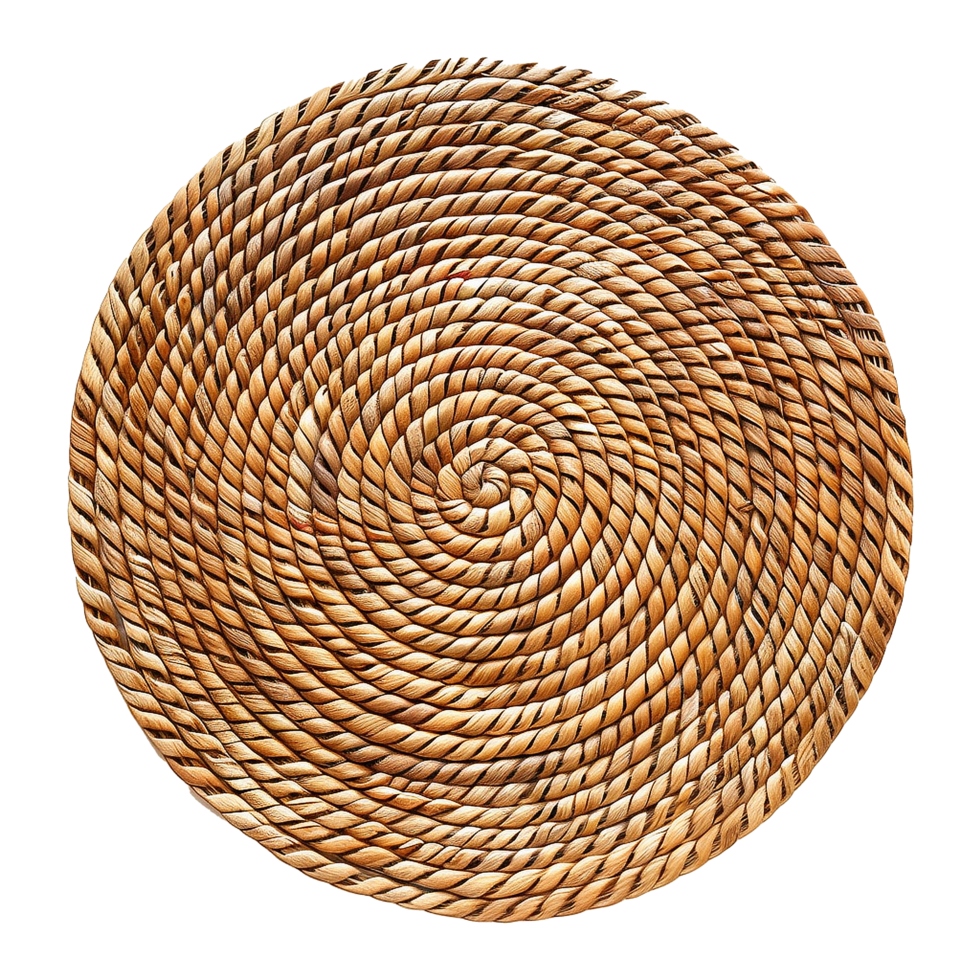 AI generated Rattan placemat isolated on transparent background png