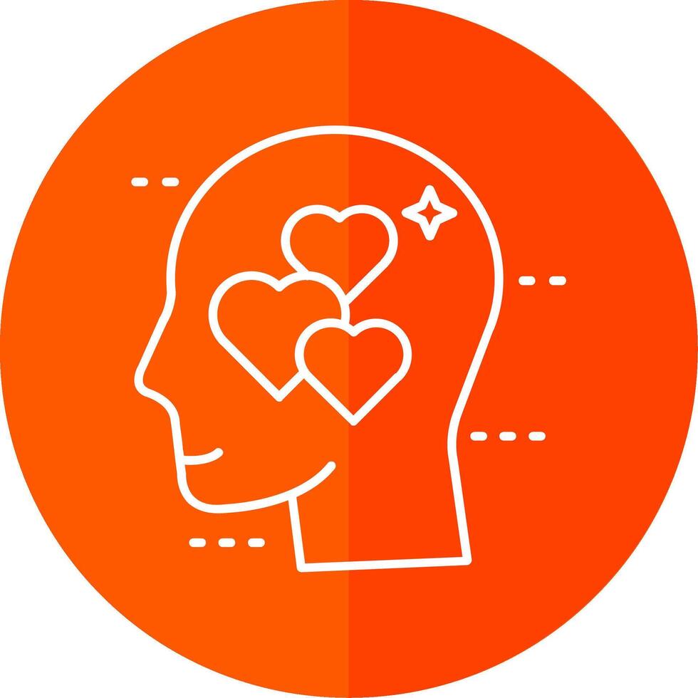 In love Line Red Circle Icon vector