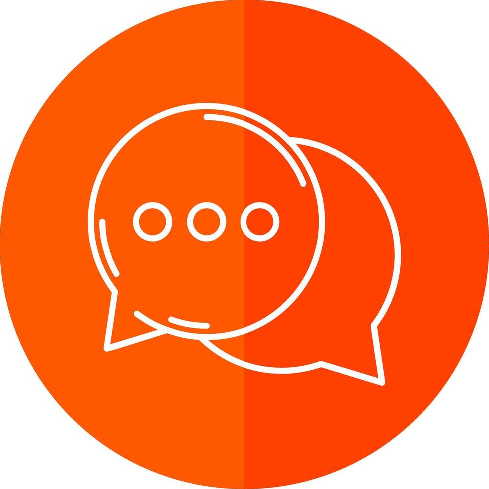 Speech bubbles Line Red Circle Icon vector