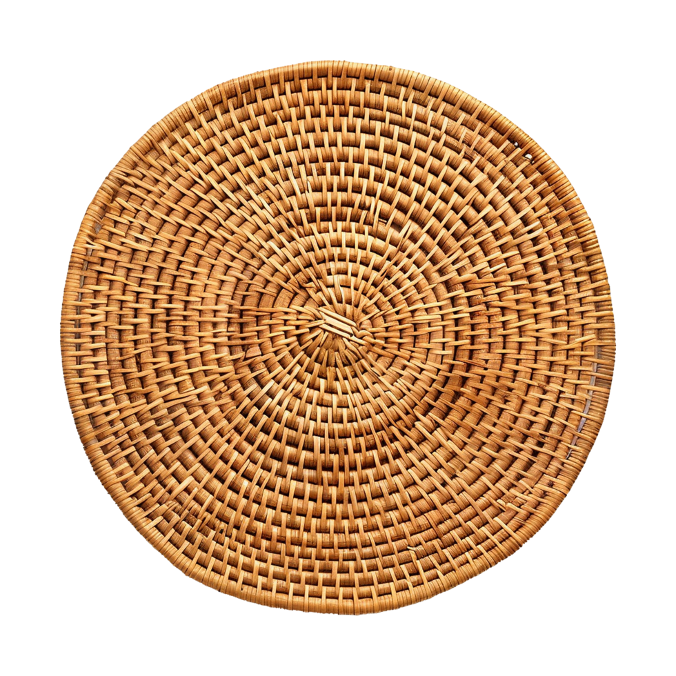 AI generated Rattan placemat isolated on transparent background png