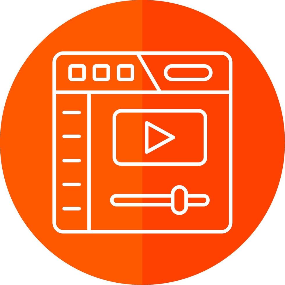 Video player Line Red Circle Icon vector
