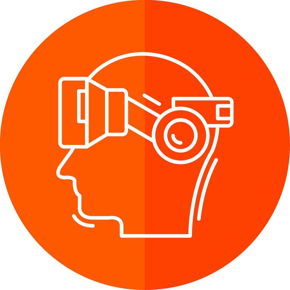 Vr glasses Line Red Circle Icon vector