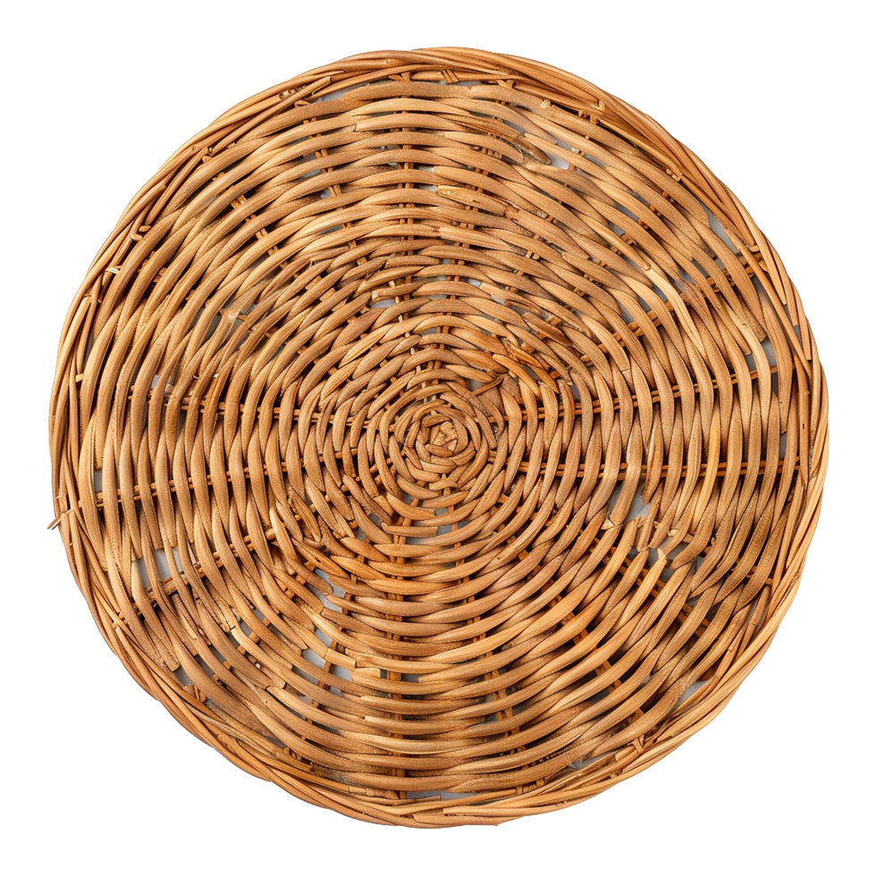 AI generated Rattan placemat isolated on transparent background png