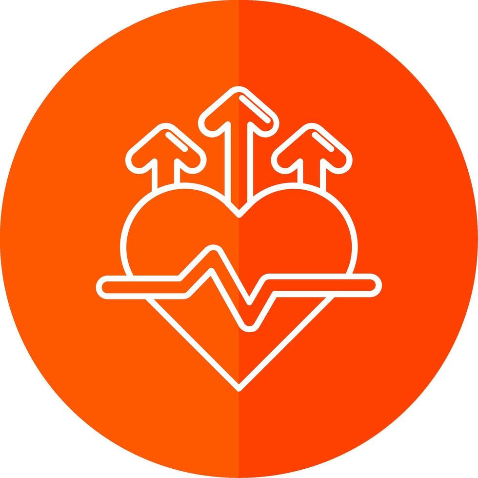 Heart rate Line Red Circle Icon vector