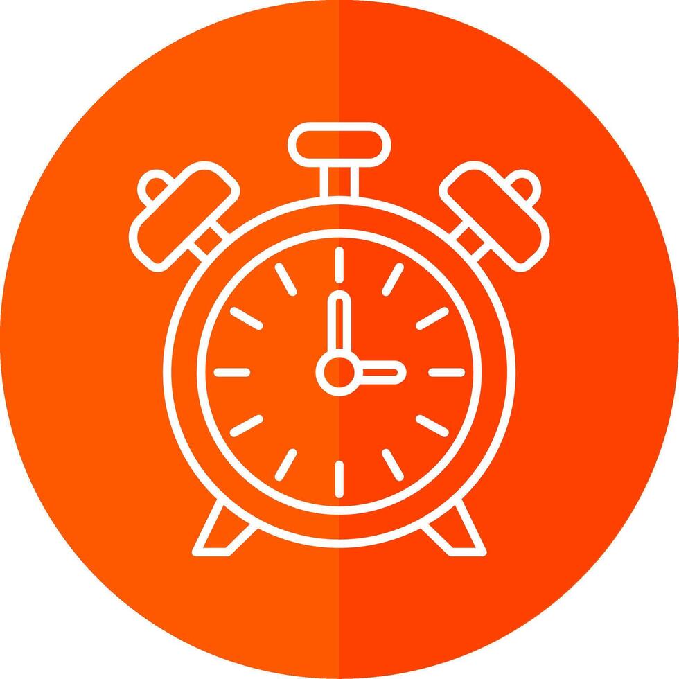 alarma reloj línea rojo circulo icono vector