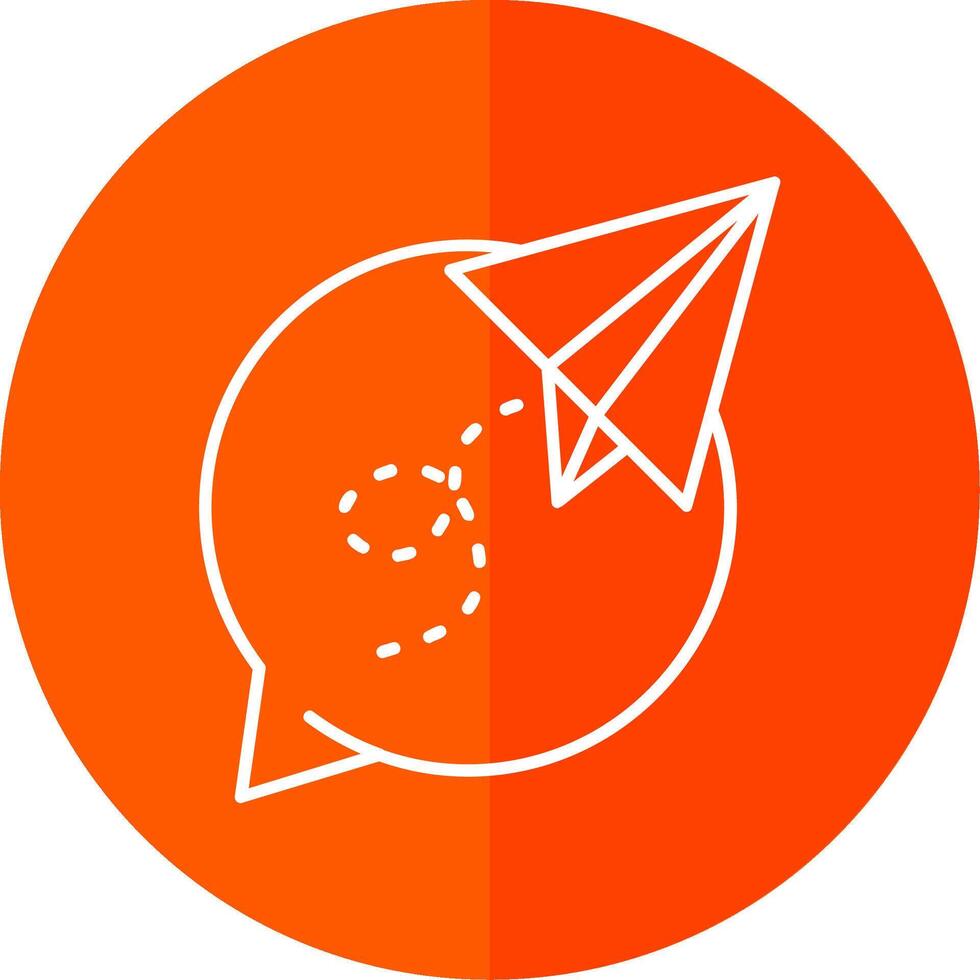 Paper plane Line Red Circle Icon vector