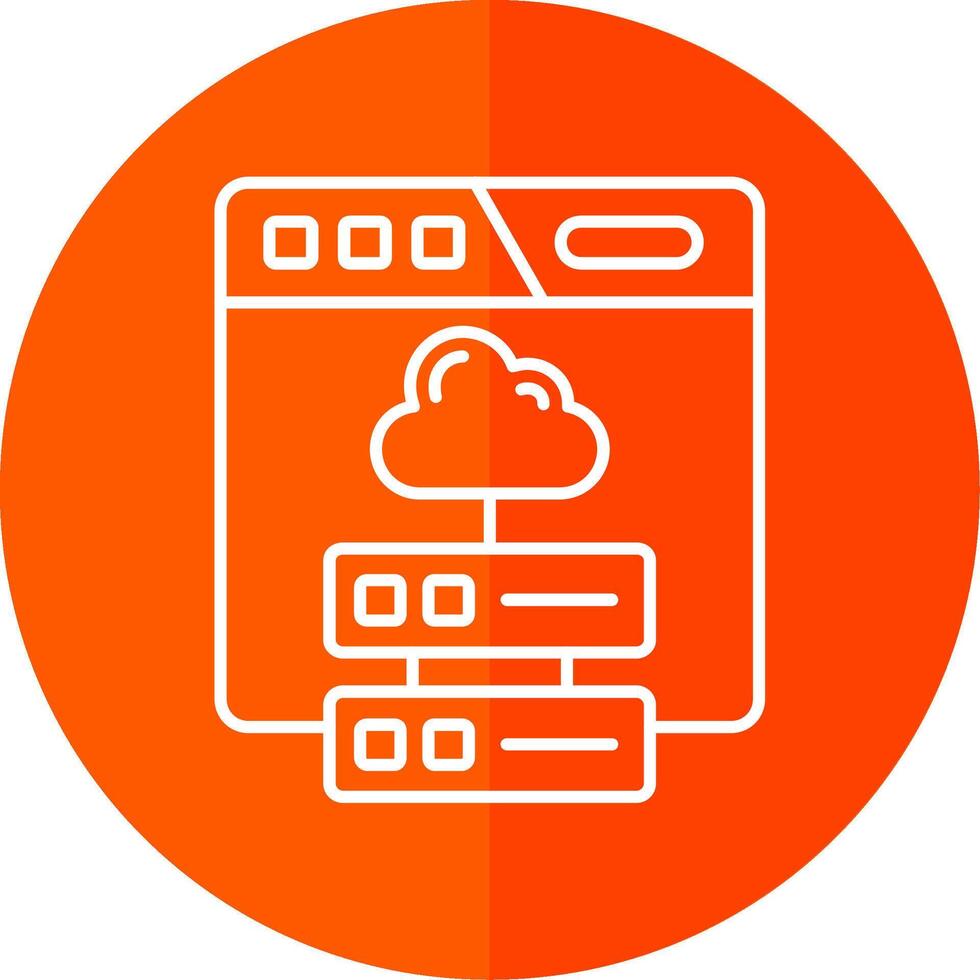 Cloud storage Line Red Circle Icon vector