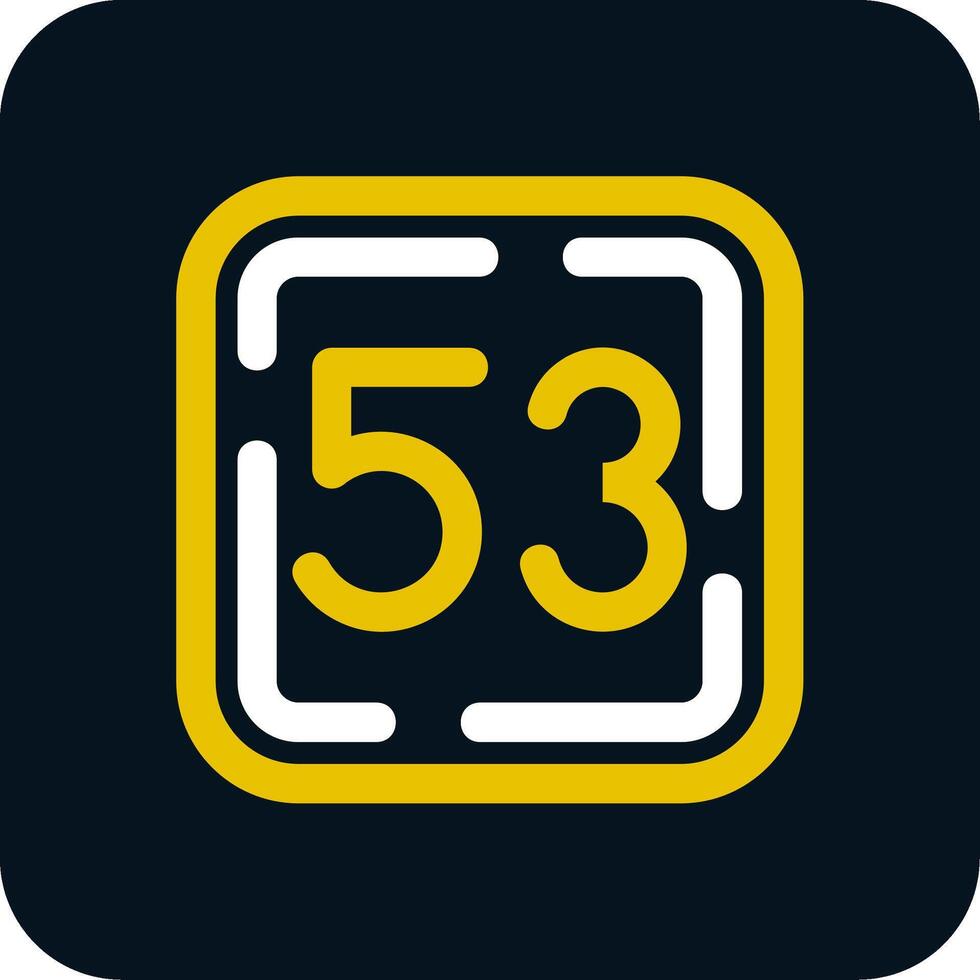 Fifty Three Line Yellow White Icon vector