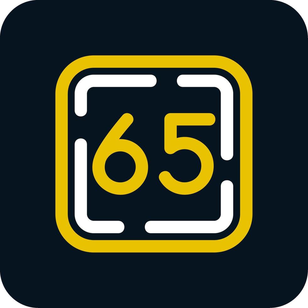 Sixty Five Line Yellow White Icon vector