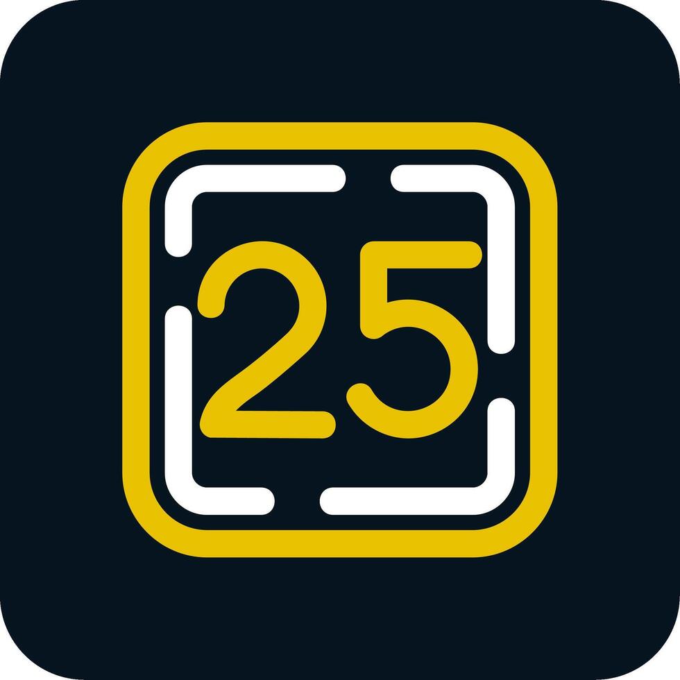 Twenty Five Line Yellow White Icon vector