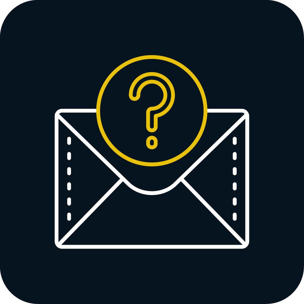 Question mark Line Yellow White Icon vector