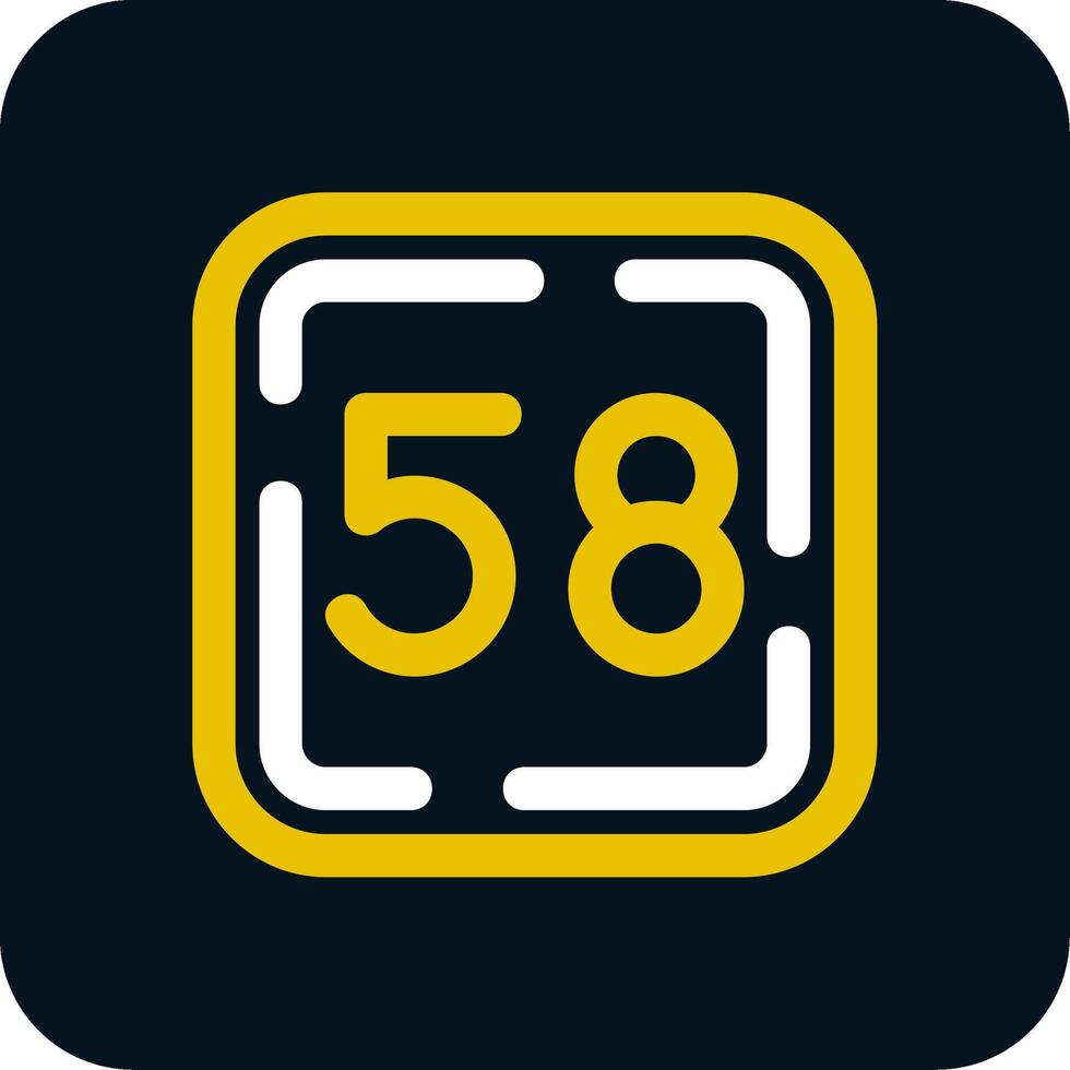 Fifty Eight Line Yellow White Icon vector