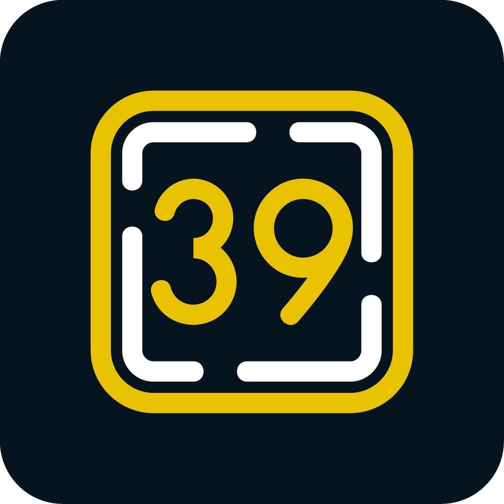 Thirty Nine Line Yellow White Icon vector