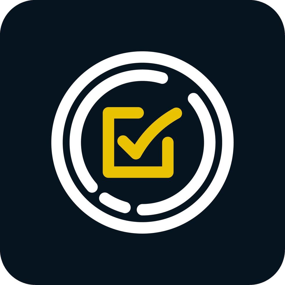 Check box Line Yellow White Icon vector