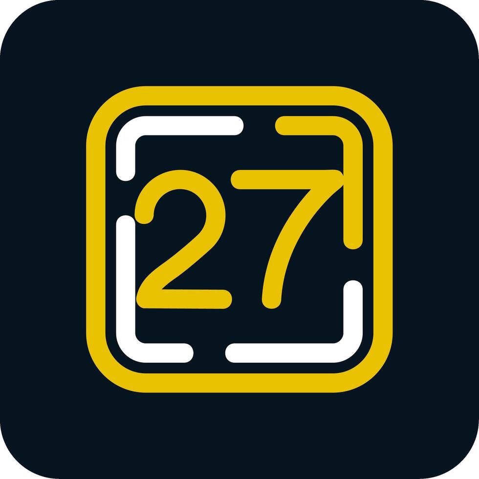 Twenty Seven Line Yellow White Icon vector