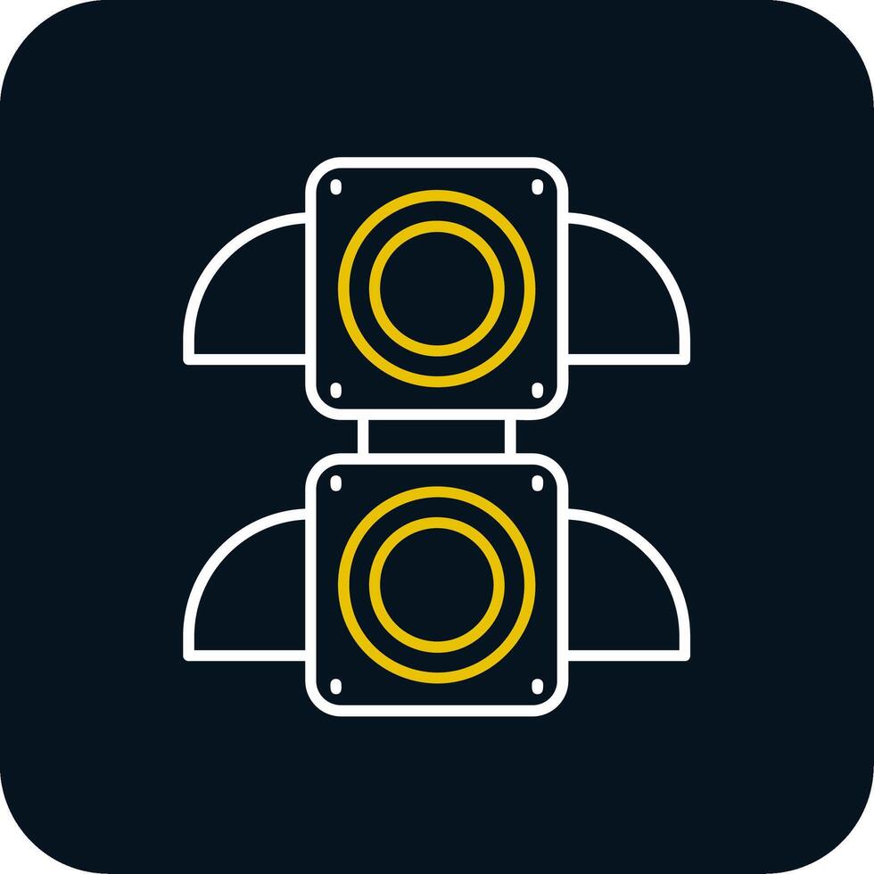 Traffic light Line Yellow White Icon vector