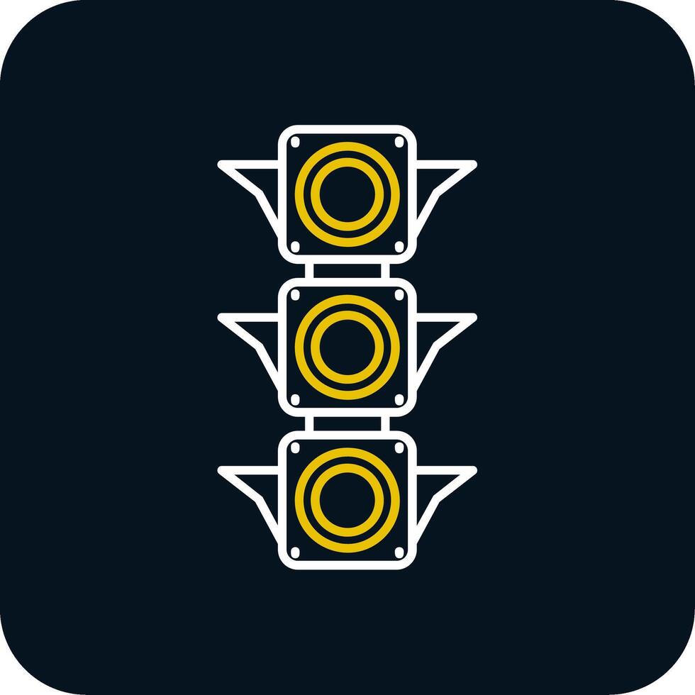 Traffic light Line Yellow White Icon vector