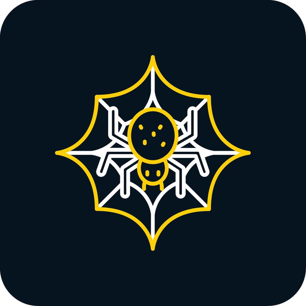 Spider web Line Yellow White Icon vector